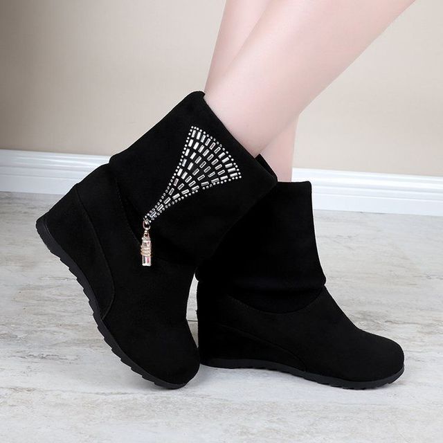 Vindler-Hidden Wedge Mid-Calf Boots
