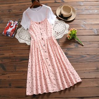 Clover Dream Set: Short-Sleeve T-Shirt Spaghetti Strap Heart