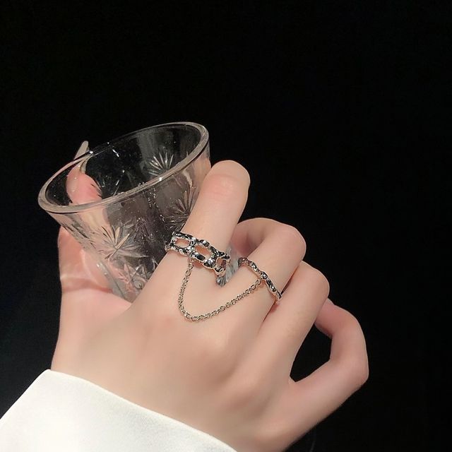 Wandoli-Chained Alloy Double Ring