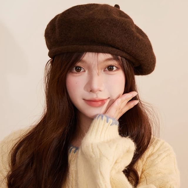Raconteur-Plain Knit Beret Hat