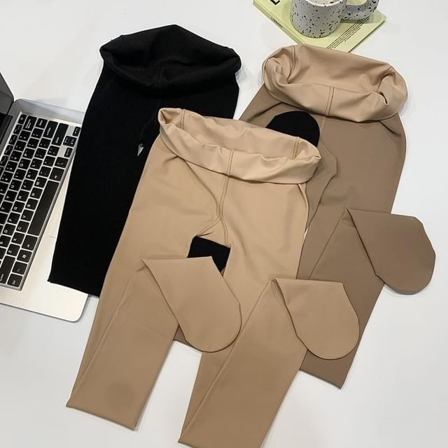 Gentiana-High Waist Plain Stockings