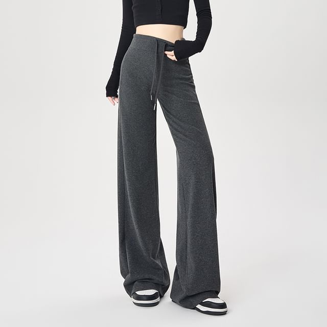 Magimomo-Drawstring Waist Wide Leg Sweatpants