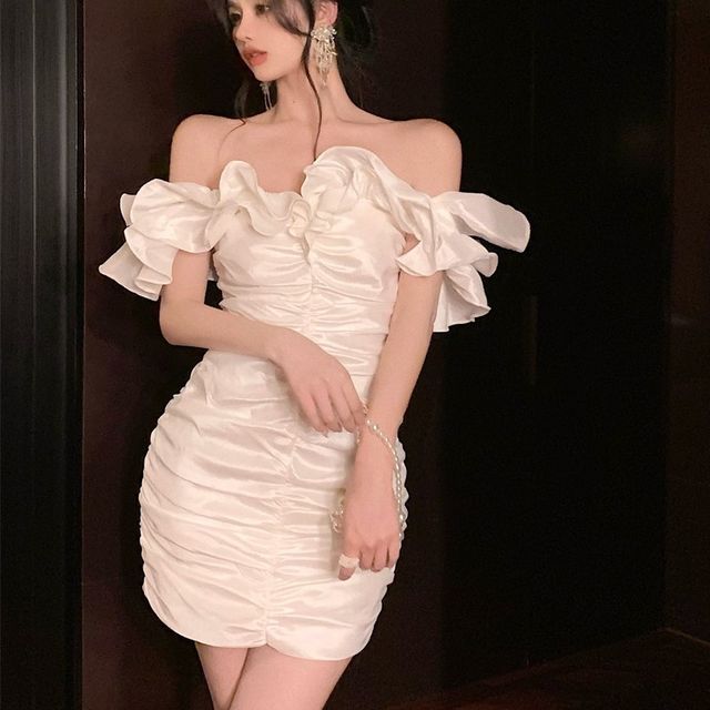 blue dress for baby girl Buy Women Off-White Rib Sleeveless Bodycon Dress Online at Best Price main image 0