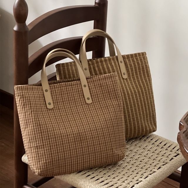 Basaran-Plaid Tote Bag