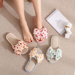Furana - Dotted Bow Slippers Furana - Dotted Bow Slippers