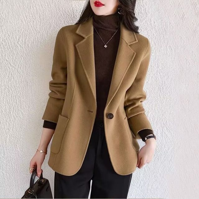 Sienne-One Buttoned Plain Blazer
