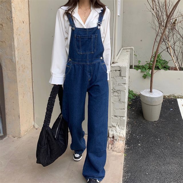 Yako PocketDetail Denim Jumpsuit YesStyle