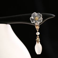 Kanzashi - 复古水晶花朵发簪 Kanzashi - 复古水晶花朵发簪