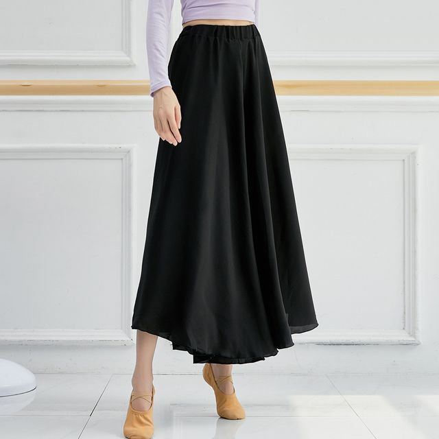 High Waist Plain Wide Leg Dance Pants