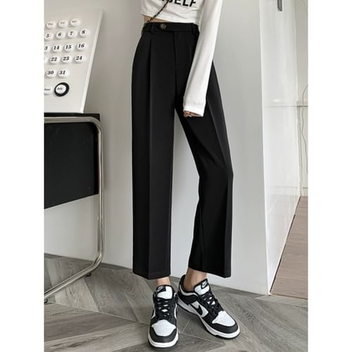 Count to 10 - High-Waist Cropped Tapered Dress Pants