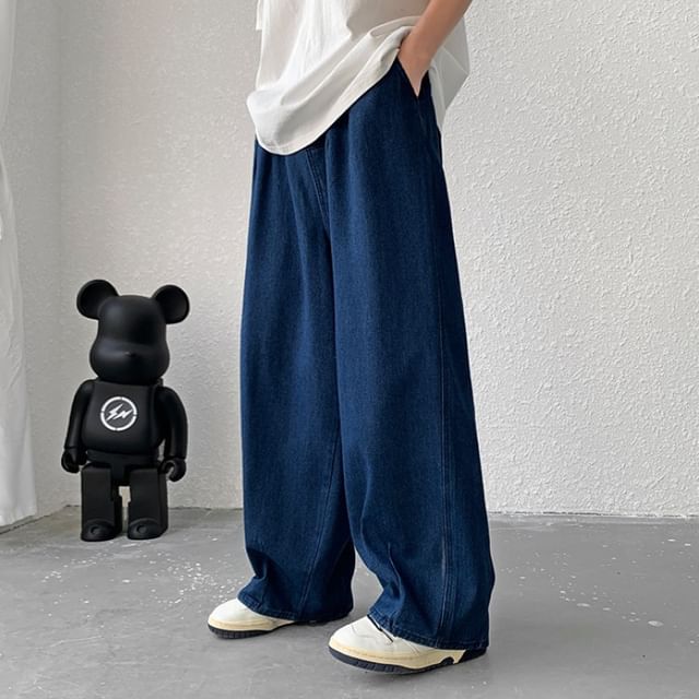 Sinlarity-Mid Rise Wide Leg Jeans