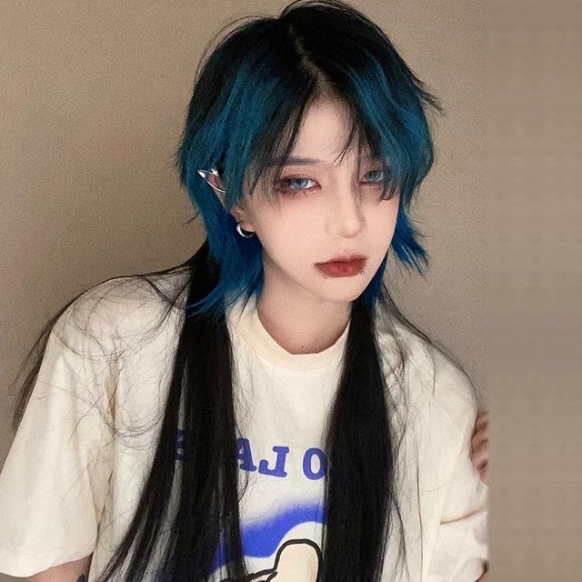Jellyfish-Short Full Wig - Wavy Gradient