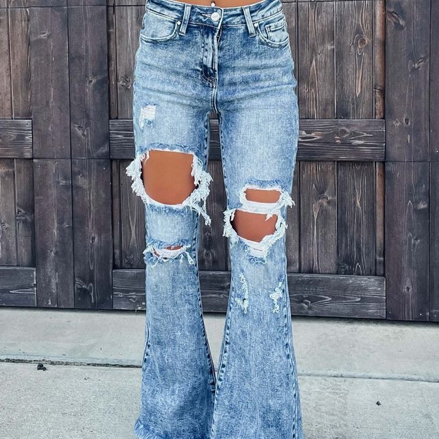 Bootcut Stretch Ripped Jeans Womens Adviicd Womens Jeans Bootcut