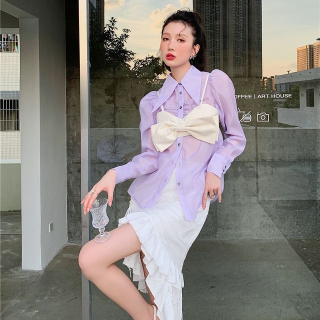 sheer blouse with camisole