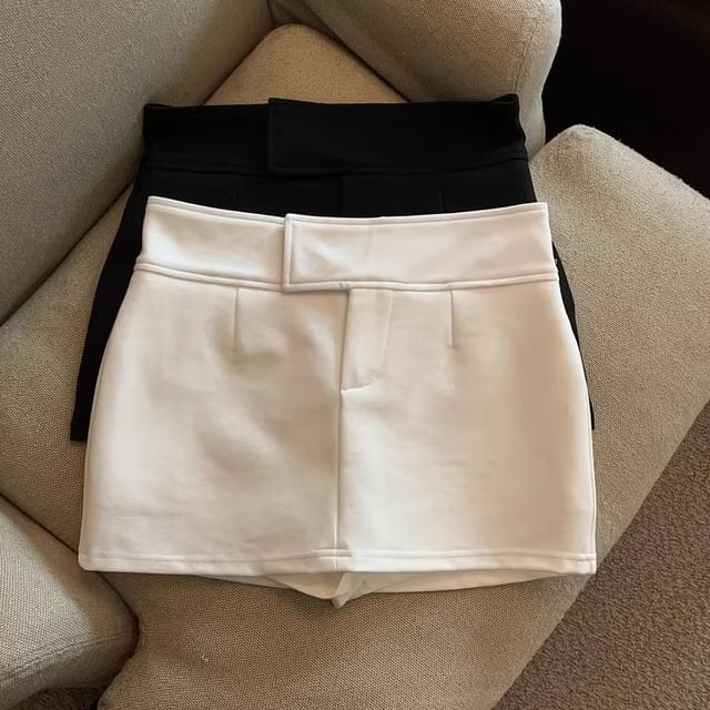 NENE-High Waist Plain Skort