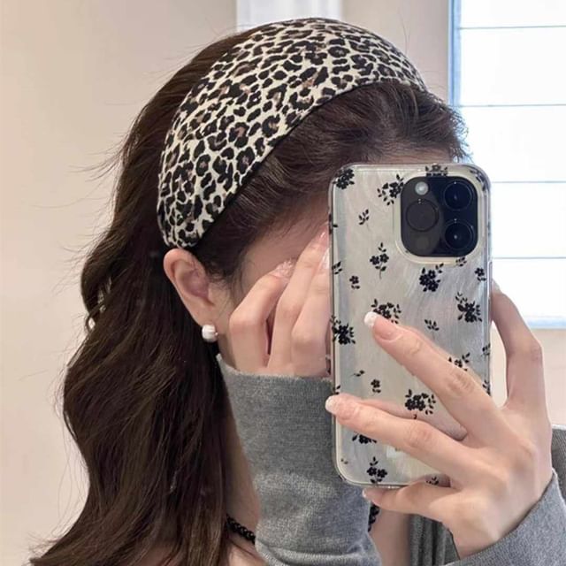 Poppin-Leopard Print Fabric Headband