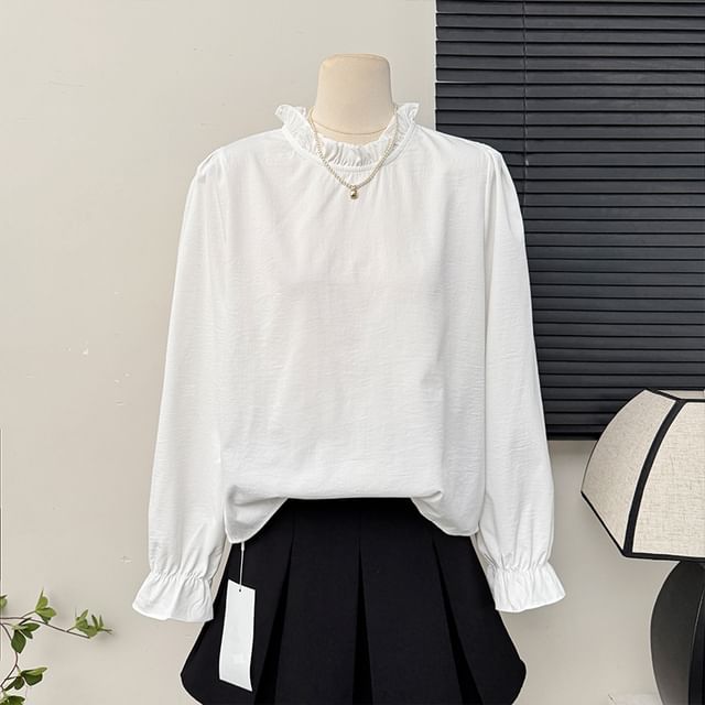 Lemongrass-Ruffled Overfit Blouse