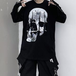 distressed skull sweatshirt