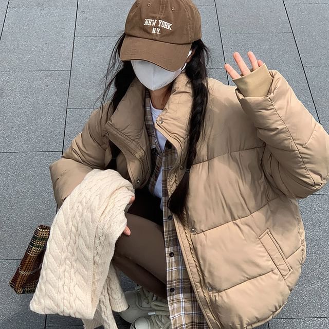 Sienne-Plain Zip Puffer Jacket