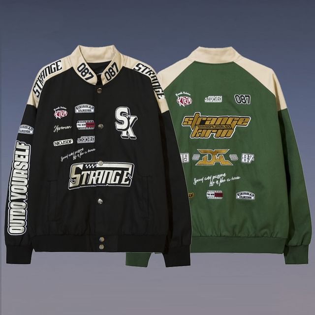 Oppa homme - Letter Embroidered Bomber Jacket | YesStyle