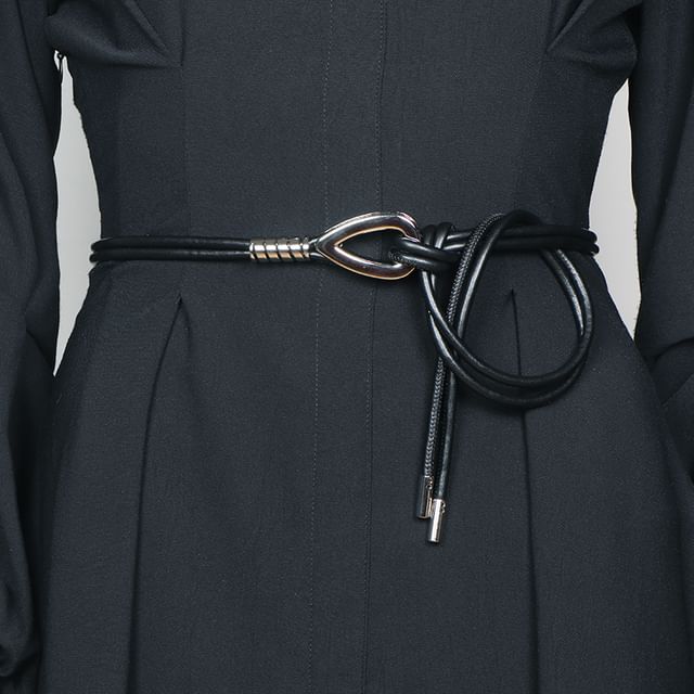 Poyol-Faux Leather String Belt