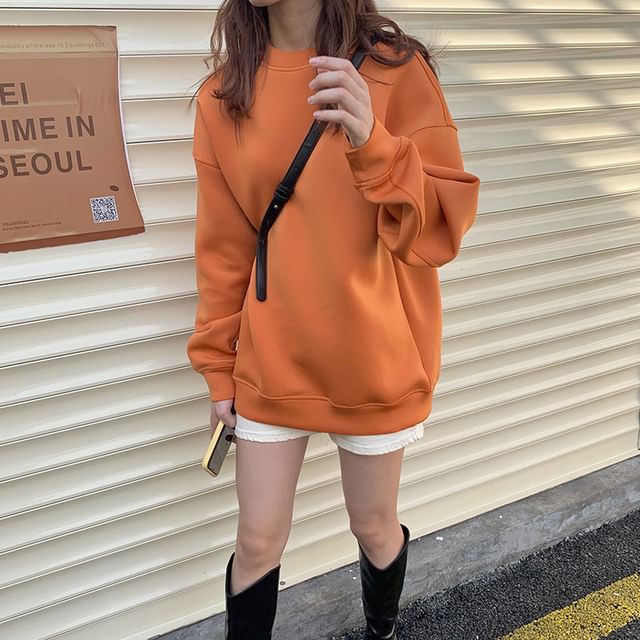 Jesong-Crew Neck Plain Pullover