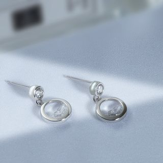 Dashiro-925 Sterling Silver Rhinestone Drop Earring