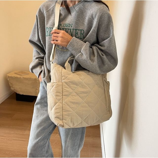 Milha-Quilted Plain Crossbody Bag