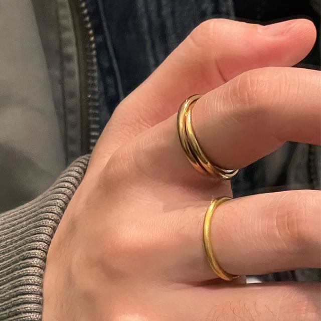 Lilafey-Polished Stainless Steel Ring