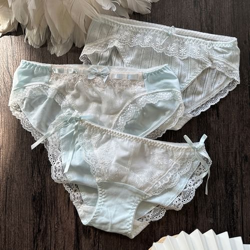 Loverly - Set of 3: Lace Trim Panties