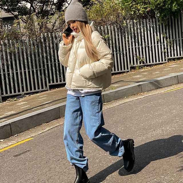LIPHOP HighNeck Drawcord Padded Jacket YesStyle