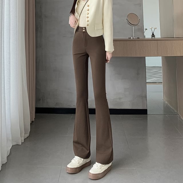 Dragan Pulse-High Waist Plain Flared Pants