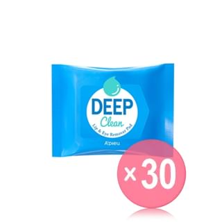 A'PIEU - Deep Clean Lip & Eye Remover Pad (x30) (Bulk Box)