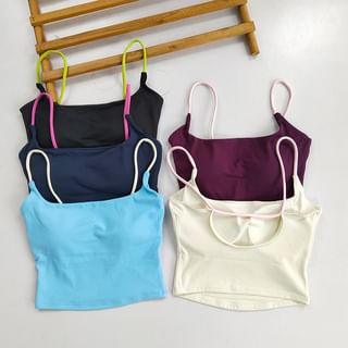 Runyz Spaghetti Strap Scoop Neck Sport Bra Top Sale