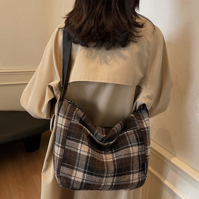 Melois-Plaid Crossbody Bag