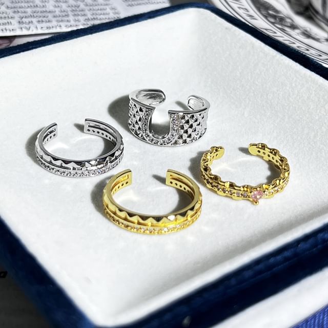 Seirios-Rhinestone Open Ring