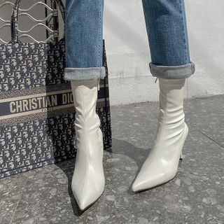 DABAGIRL - Pointy Pin-Heel Sock Boots