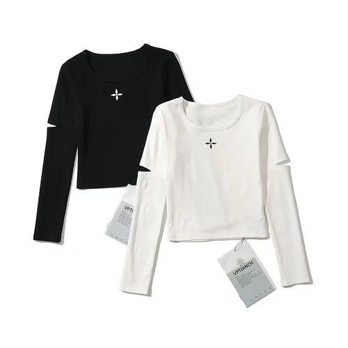 Long-Sleeve Cutout T-Shirt