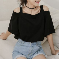 Miahynn - Off-Shoulder Short-Sleeve T-Shirt Miahynn - Off-Shoulder Short-Sleeve T-Shirt