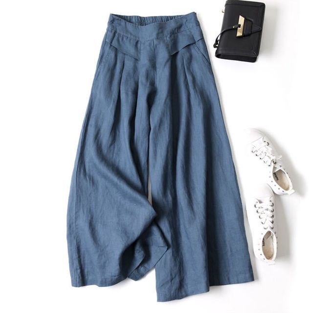 Supernova-High Waist Linen Wide Leg Pants