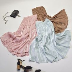 DORRIE - Elastic-Waist Pleated Skirt
