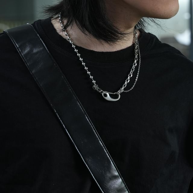 Kopesh-Asymmetrical Layered Stainless Steel Choker