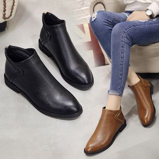 Shoeland - Faux Leather Ankle Boots | YesStyle