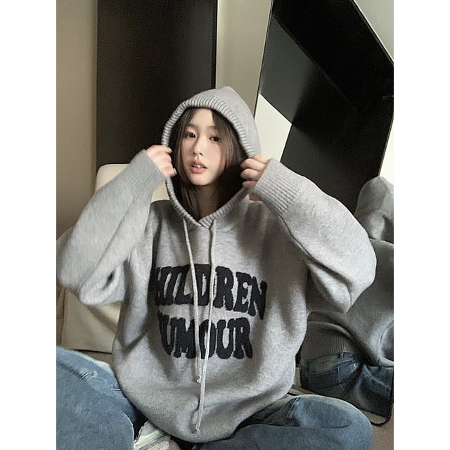 Alfie - Lettering Hooded Oversized Sweater | YesStyle