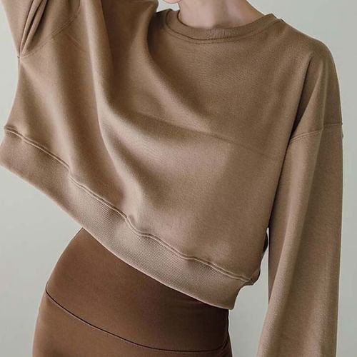 Plain cropped hot sale sweatshirt