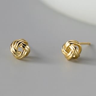 ■ENGBROX■ silver925 knot shine earring EBEA24043SV A'ROCH - Knot S925 Sterling Silver Stud Earring | YesStyle