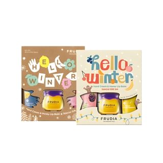 FRUDIA - Hello Winter Honey Lip Balm & Hand Cream Special Gift Set - 2 Types