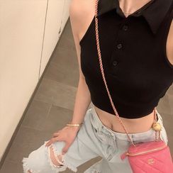 OKMA SHOP - 无袖短款针织马球上衣 OKMA SHOP - 无袖短款针织马球上衣