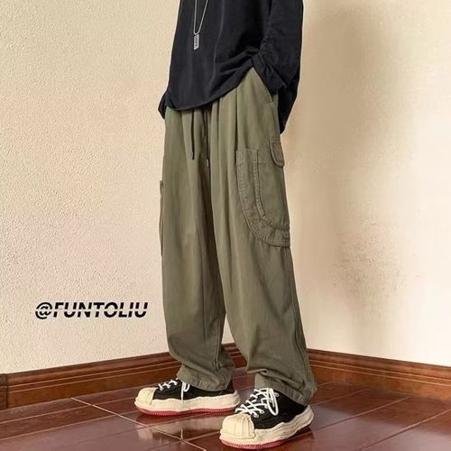 Posive - Mid Rise Plain Loose Fit Cargo Pants