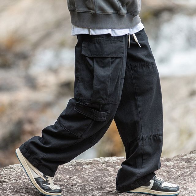 Really Point-Mid Rise Plain Loose Fit Cargo Pants
